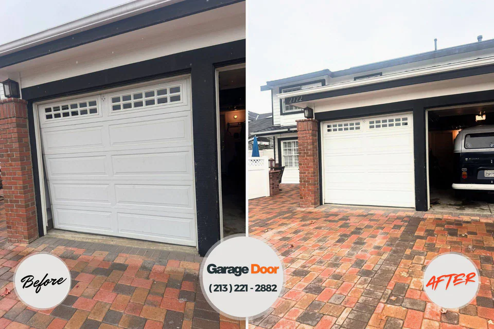 Before and after: garage door repair Frankford, DE